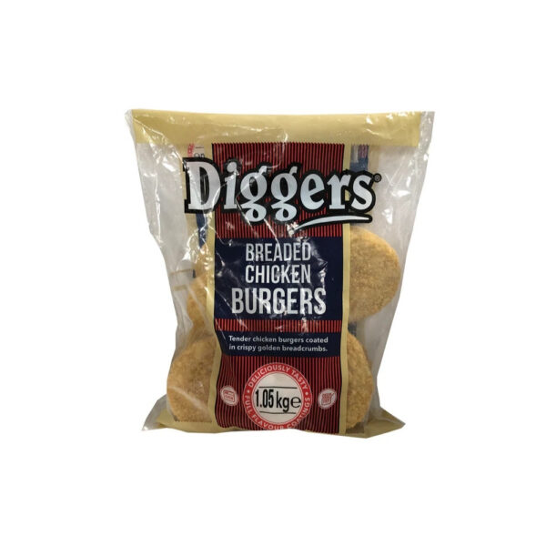 Diggers Breaded Chicken Burgers 1kg
