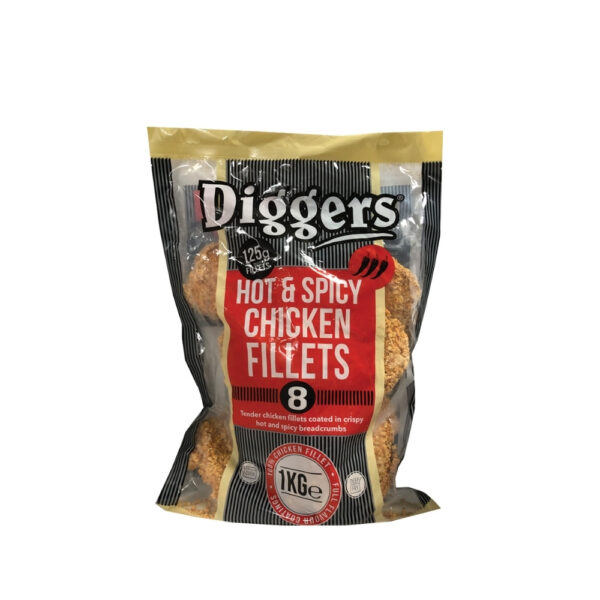 Diggers Hot & Spicy Chicken Fillets 1kg
